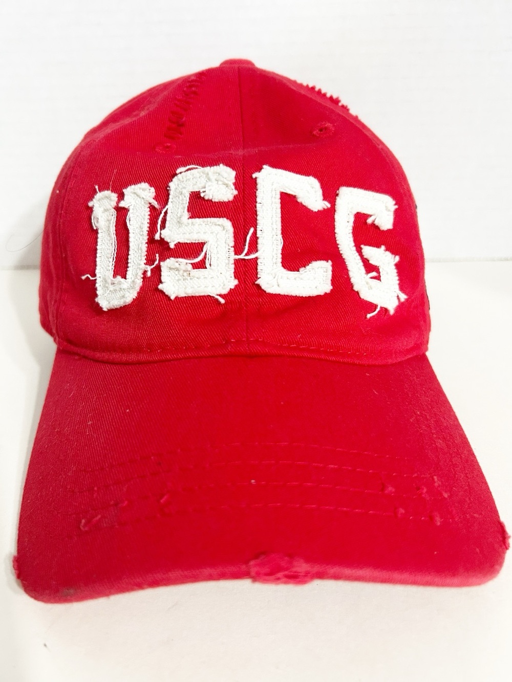 US Coast Guard Distressed Red Baseball Cap Official Licensed Rapid Dominance Hat